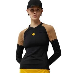 J.Lindeberg Sianna Long Sleeve Brushed Top 🖤🤎 | Size S | NWT ✨ Black & Tan